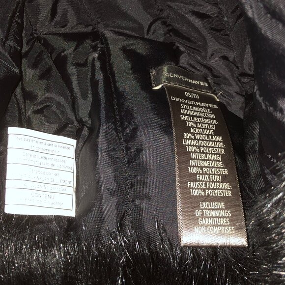 Denver Hayes Wool Blend Trapper hat - Black & gray pattern with black faux fur. - Picture 4 of 10